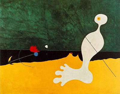 Person Throwing a Stone at a Bird Joan Miro